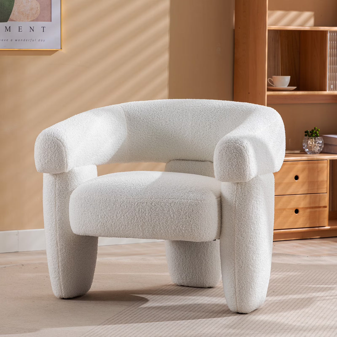 BRILHAMEZ Modern Accent Chair, Barrel Upholstered Armchair, Velvet Single Sofa Chair for Living Room, Bedroom, Reading,Green