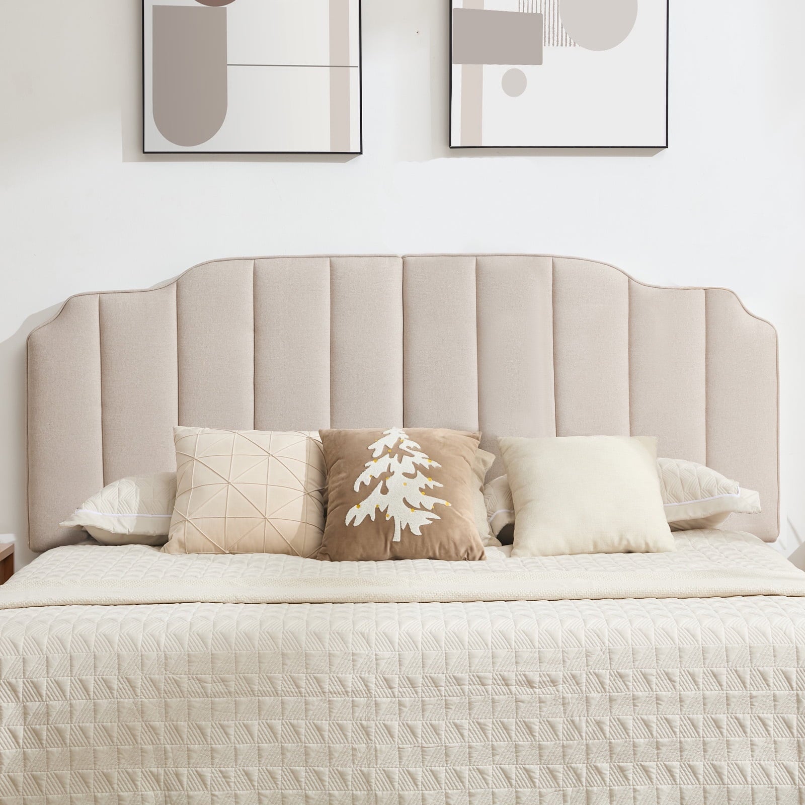 BRILHAMEZ Adjustable Upholstered Headboard Linen Fabric Padded Headboard for Bed Frame