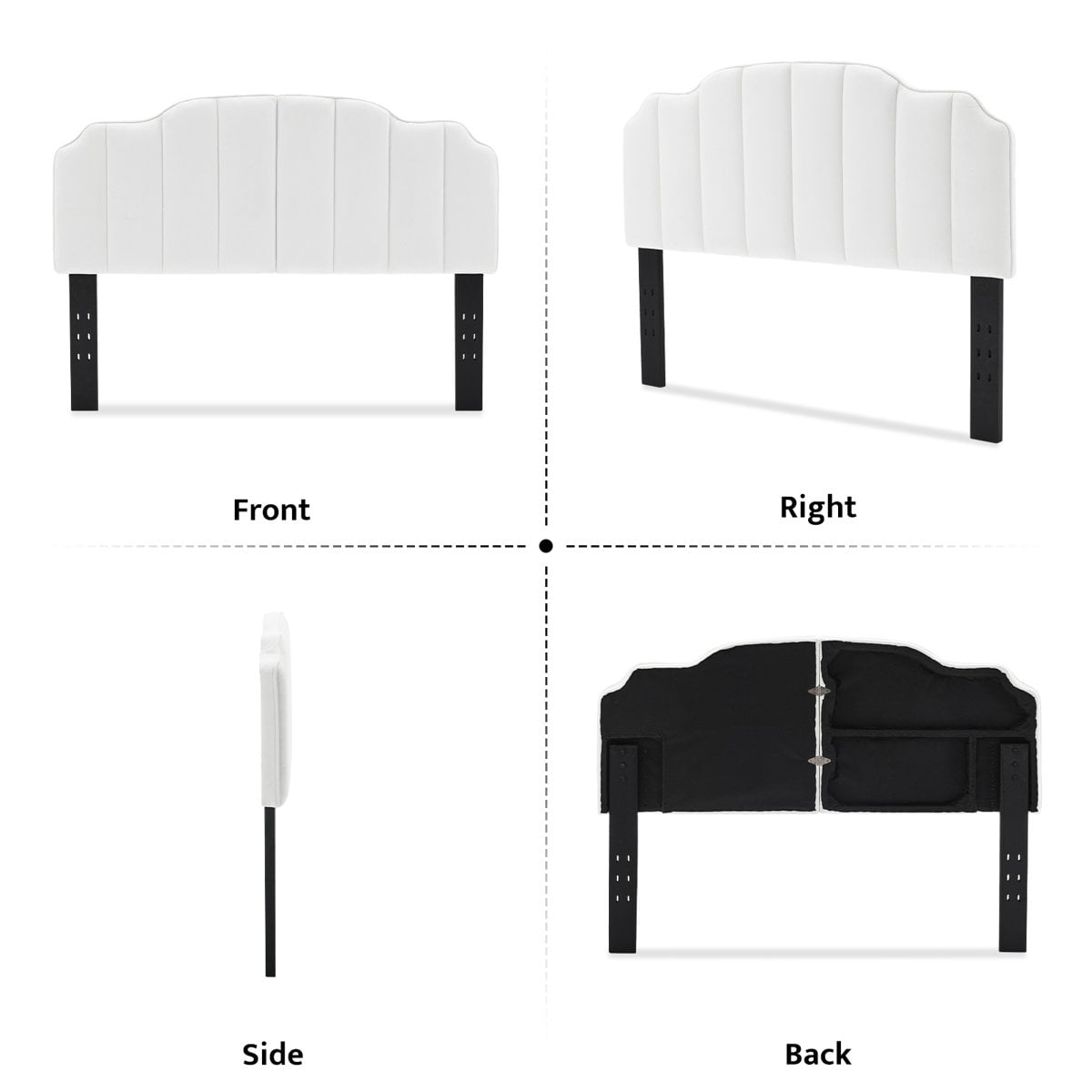 BRILHAMEZ Adjustable Upholstered Headboard Linen Fabric Padded Headboard for Bed Frame