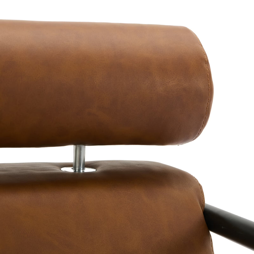 JURANYAZHU Modern Upholstered Accent Chair Metal Frame Armchair Leather Accent Chair,for Living Room, Bedroom,or Office,Brown