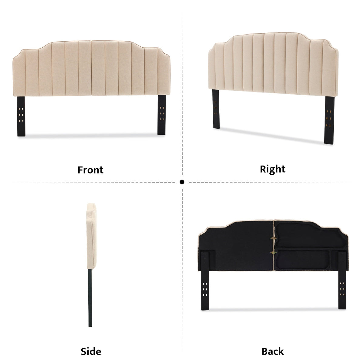 BRILHAMEZ Upholstered Headboard, Adjustable Height and Width Thickened Linen Bed Headboard