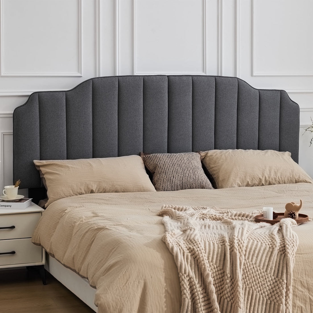 BRILHAMEZ Upholstered Headboard, Adjustable Height and Width Thickened Linen Bed Headboard