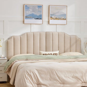 BRILHAMEZ Upholstered Headboard, Adjustable Height and Width Thickened Linen Bed Headboard