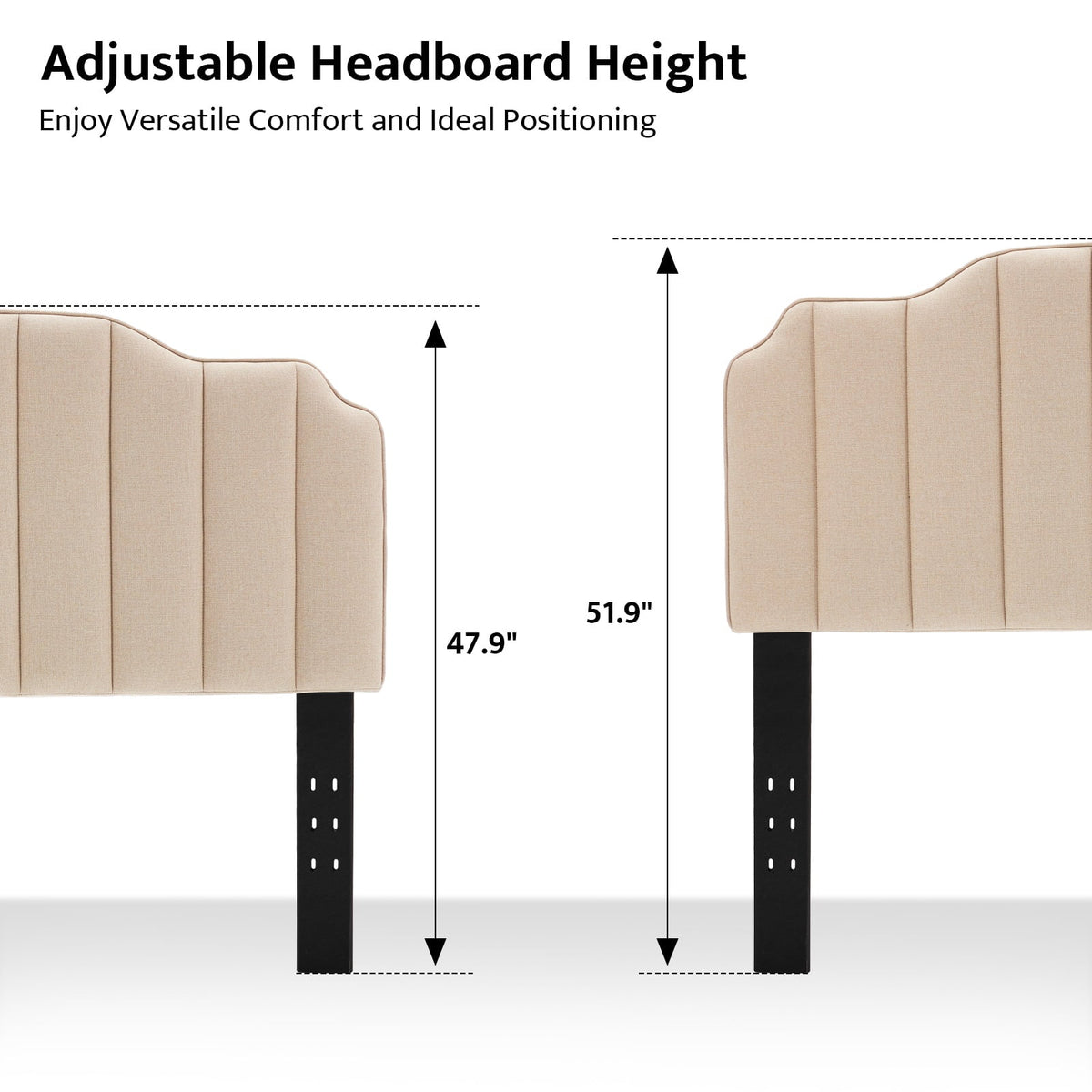 BRILHAMEZ Upholstered Headboard, Adjustable Height and Width Thickened Linen Bed Headboard